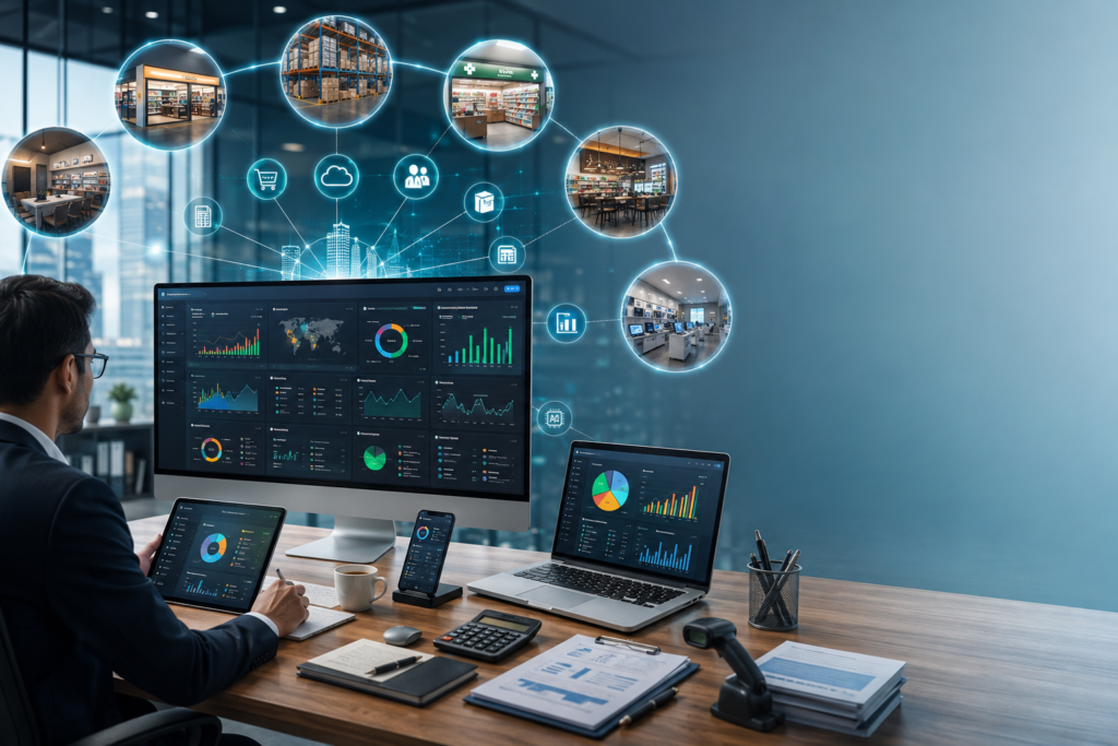 How ERP Helps Manage Multiple Branches or Outlets from One Dashboard