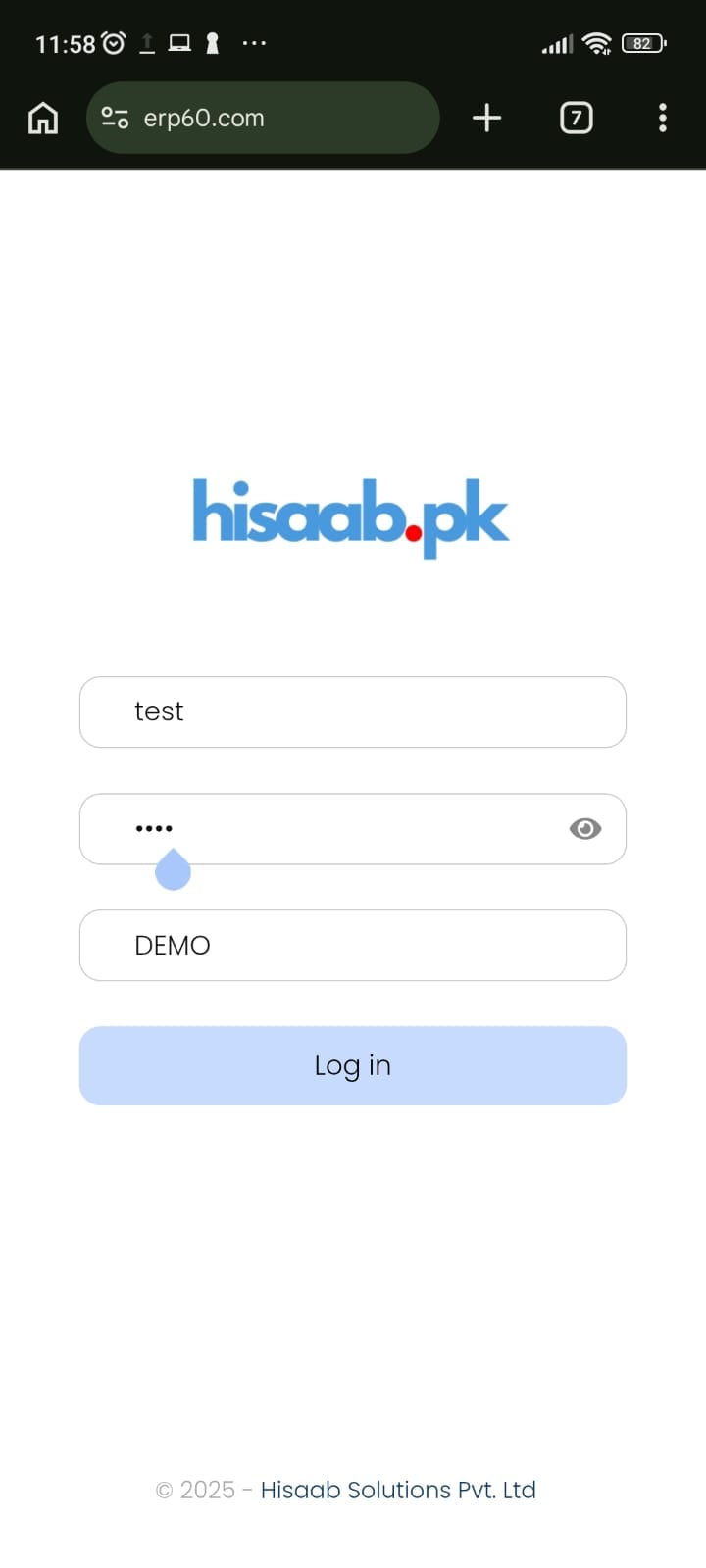 Hisaab.pk on mobile